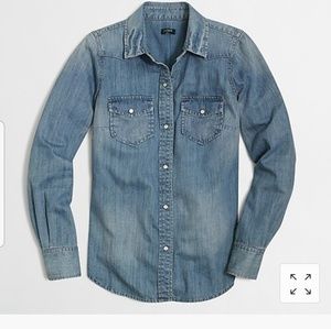 J Crew Factory 2 Pocket Denim button up Shirt